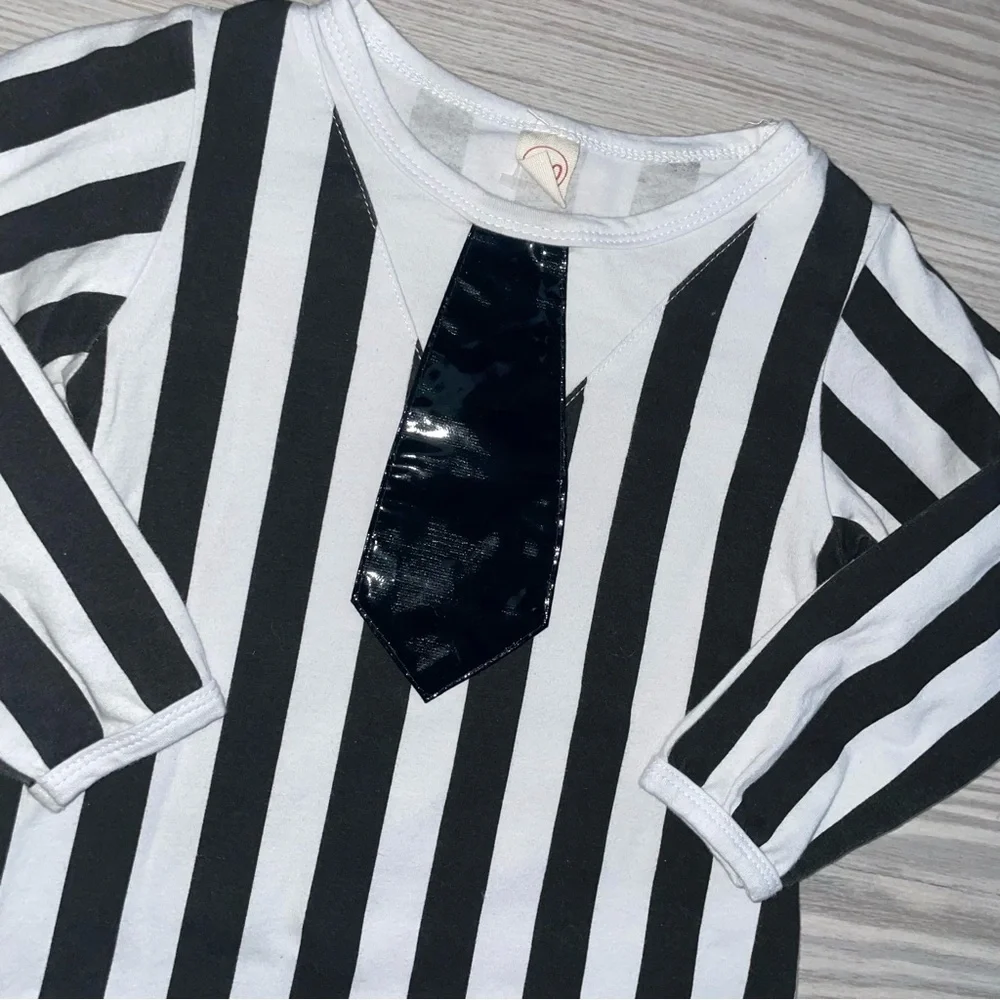 Toddler Black White Striped Romper 18–24M Bowtie One-Piece